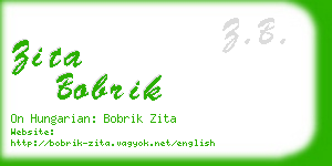 zita bobrik business card